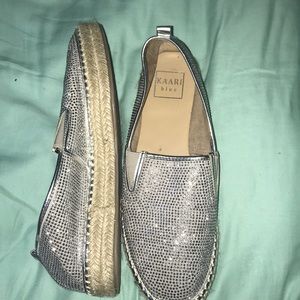 espadrille rhinestone slip-ones (size 8/9)